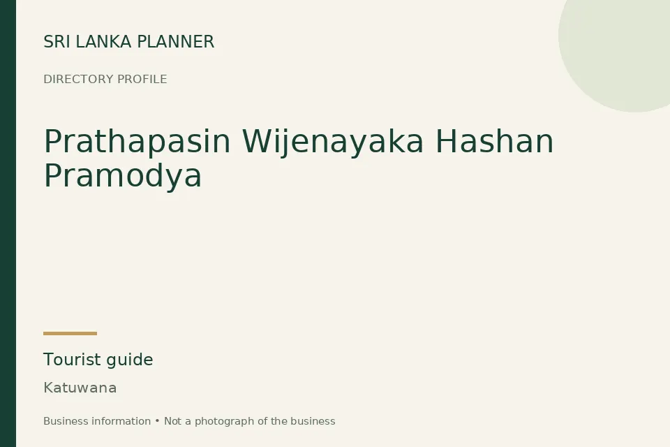 Directory cover for Prathapasin Wijenayaka Hashan Pramodya in Katuwana, Sri Lanka
