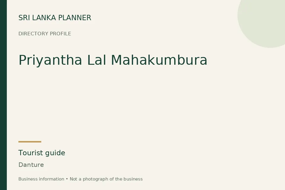 Directory cover for Priyantha Lal Mahakumbura in Danture, Sri Lanka