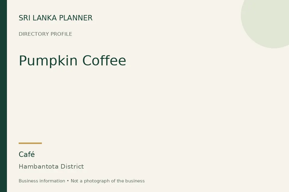 Directory cover for Pumpkin Coffee in Hambantota District, Sri Lanka
