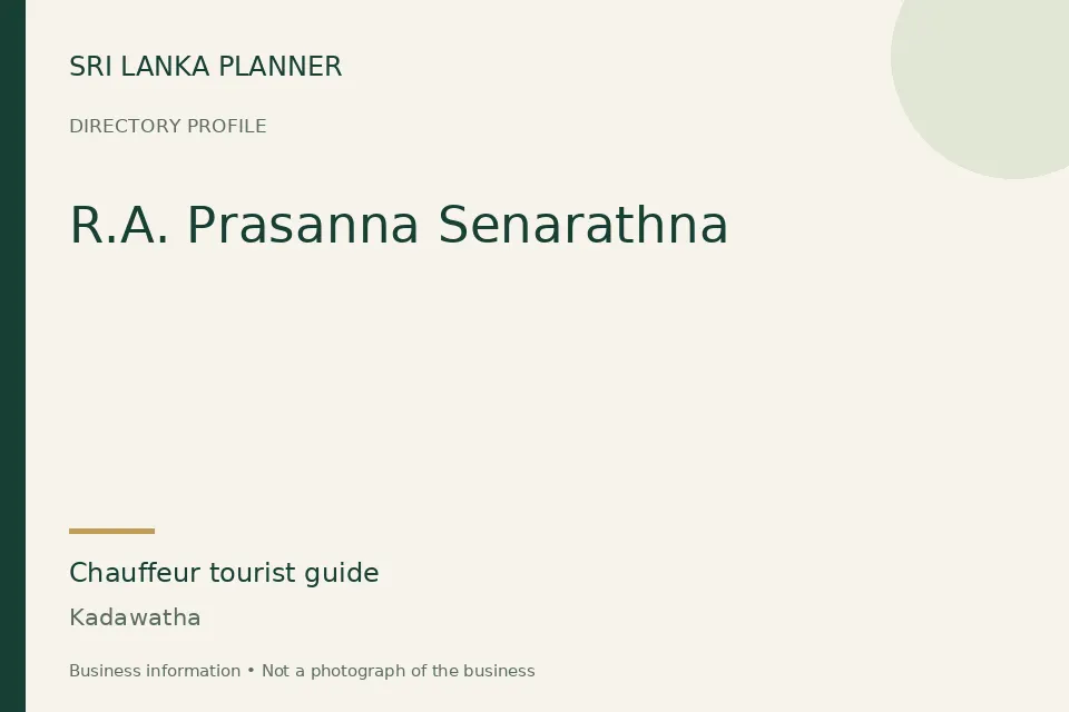 Directory cover for R.A. Prasanna Senarathna in Kadawatha, Sri Lanka