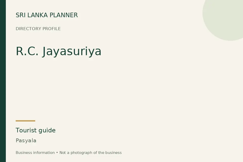 Directory cover for R.C. Jayasuriya in Pasyala, Sri Lanka
