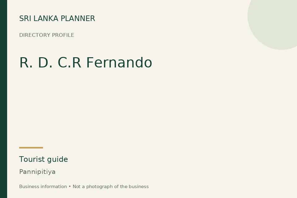 Directory cover for R. D. C.R Fernando in Pannipitiya, Sri Lanka