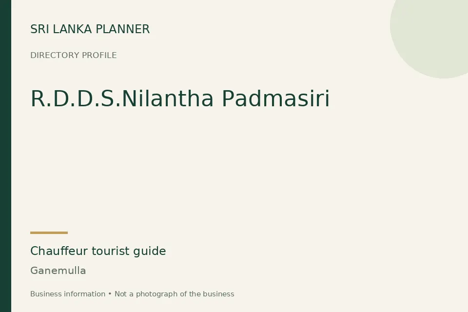 Directory cover for R.D.D.S.Nilantha Padmasiri in Ganemulla, Sri Lanka