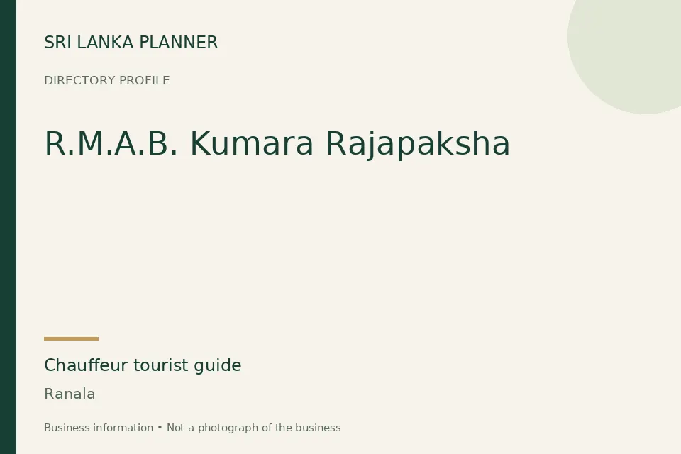 Directory cover for R.M.A.B. Kumara Rajapaksha in Ranala, Sri Lanka