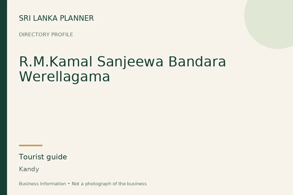 Directory cover for R.M.Kamal Sanjeewa Bandara Werellagama in Kandy, Sri Lanka