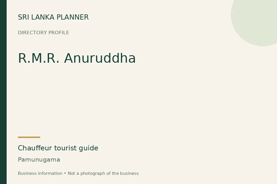 Directory cover for R.M.R. Anuruddha in Pamunugama, Sri Lanka