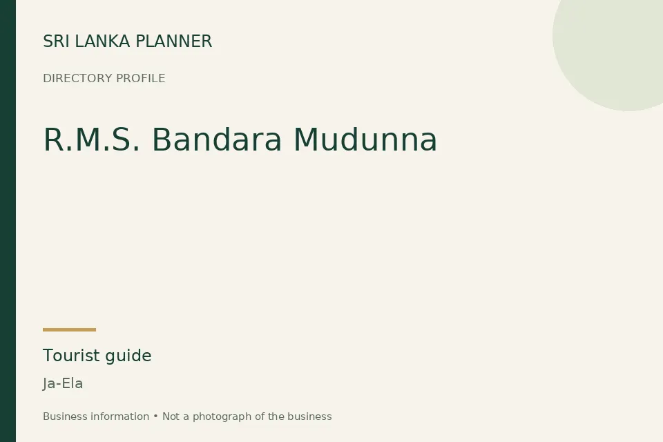 Directory cover for R.M.S. Bandara Mudunna in Ja-Ela, Sri Lanka