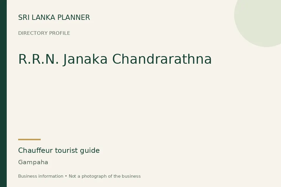 Directory cover for R.R.N. Janaka Chandrarathna in Gampaha, Sri Lanka