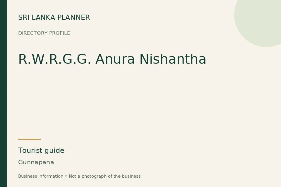 Directory cover for R.W.R.G.G. Anura Nishantha in Gunnapana, Sri Lanka