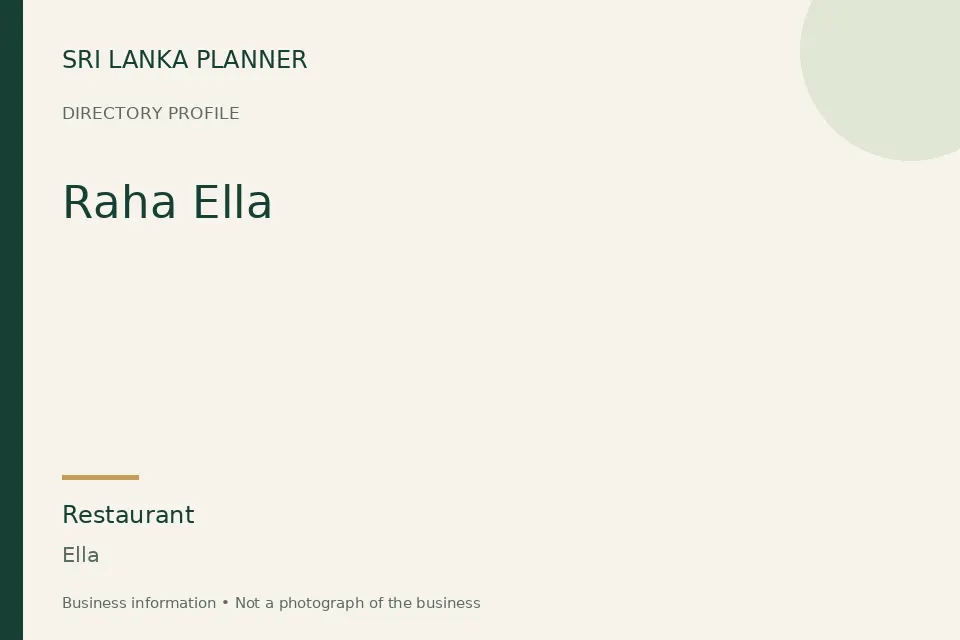 Directory cover for Raha Ella in Ella, Sri Lanka