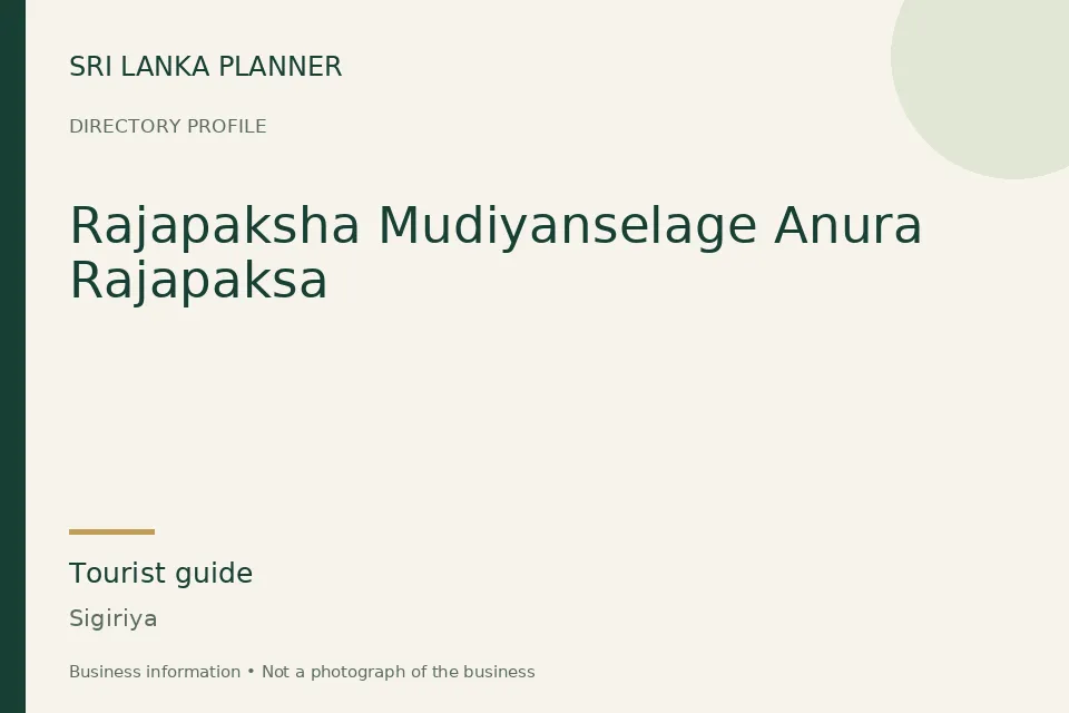 Directory cover for Rajapaksha Mudiyanselage Anura Rajapaksa in Sigiriya, Sri Lanka