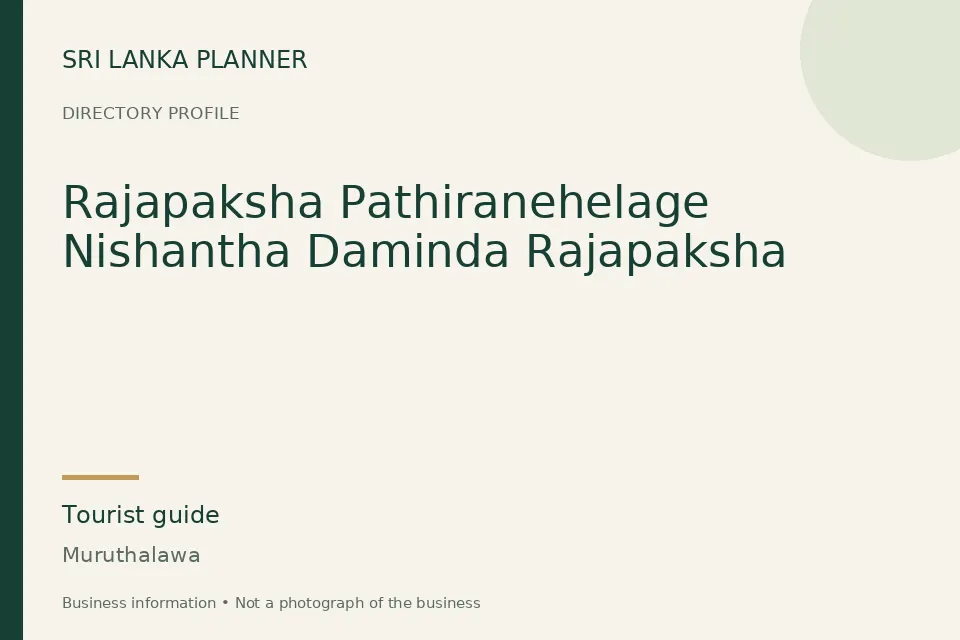 Directory cover for Rajapaksha Pathiranehelage Nishantha Daminda Rajapaksha in Muruthalawa, Sri Lanka