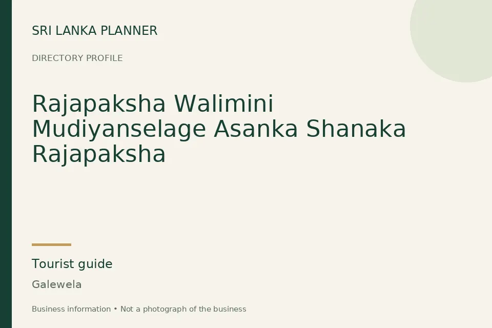Directory cover for Rajapaksha Walimini Mudiyanselage Asanka Shanaka Rajapaksha in Galewela, Sri Lanka