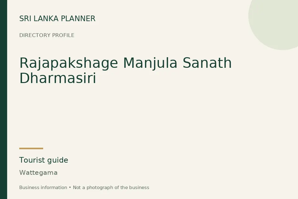 Directory cover for Rajapakshage Manjula Sanath Dharmasiri in Wattegama, Sri Lanka