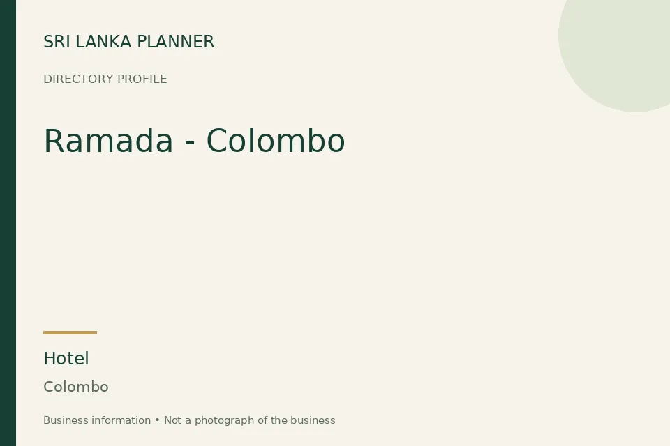 Directory cover for Ramada - Colombo in Colombo, Sri Lanka