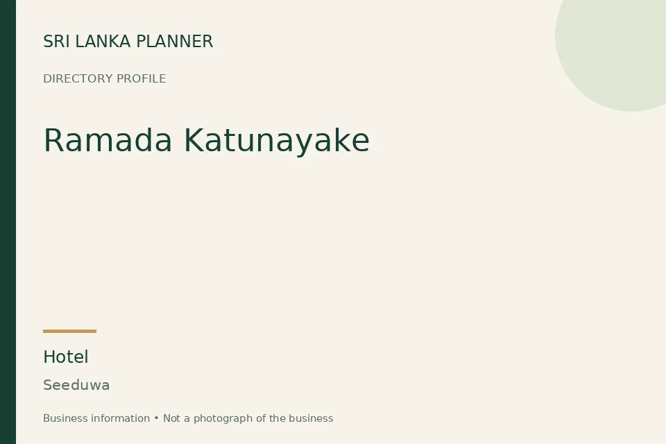 Directory cover for Ramada Katunayake in Seeduwa, Sri Lanka