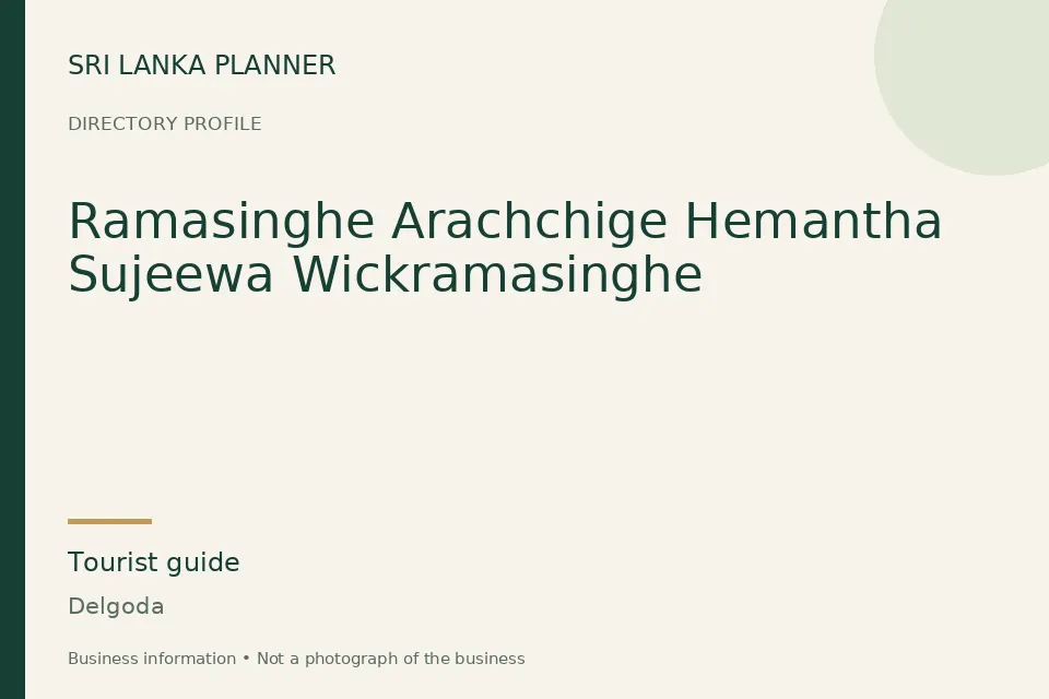 Directory cover for Ramasinghe Arachchige Hemantha Sujeewa Wickramasinghe in Delgoda, Sri Lanka
