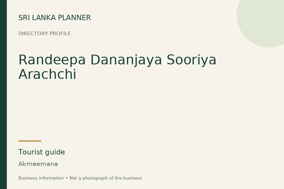 Directory cover for Randeepa Dananjaya Sooriya Arachchi in Akmeemana, Sri Lanka