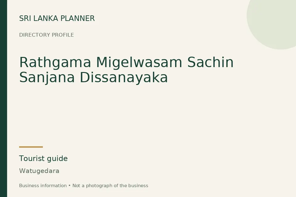 Directory cover for Rathgama Migelwasam Sachin Sanjana Dissanayaka in Watugedara, Sri Lanka
