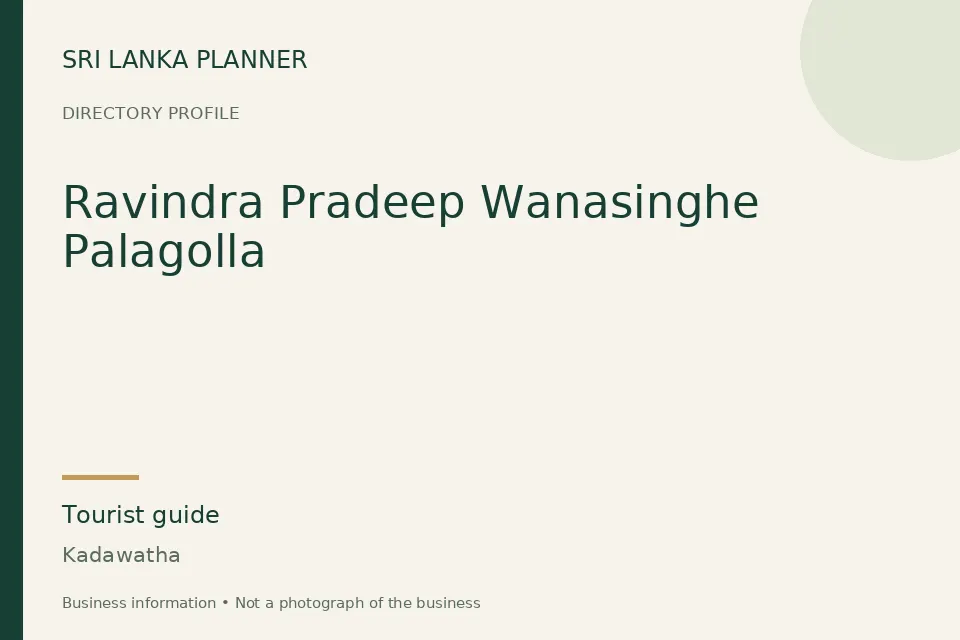 Directory cover for Ravindra Pradeep Wanasinghe Palagolla in Kadawatha, Sri Lanka