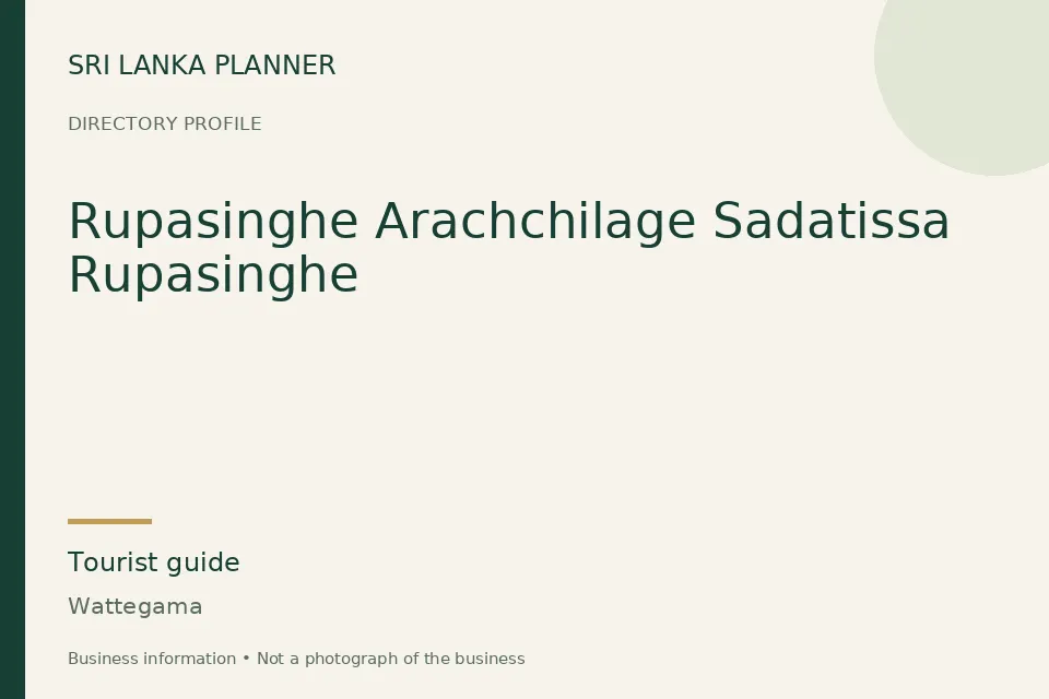 Directory cover for Rupasinghe Arachchilage Sadatissa Rupasinghe in Wattegama, Sri Lanka