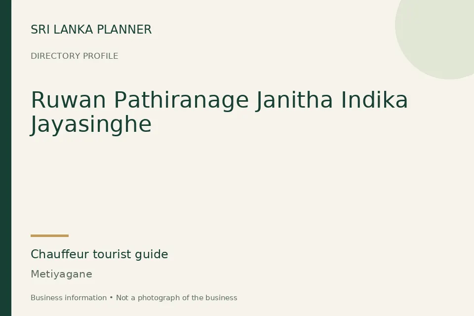 Directory cover for Ruwan Pathiranage Janitha Indika Jayasinghe in Metiyagane, Sri Lanka