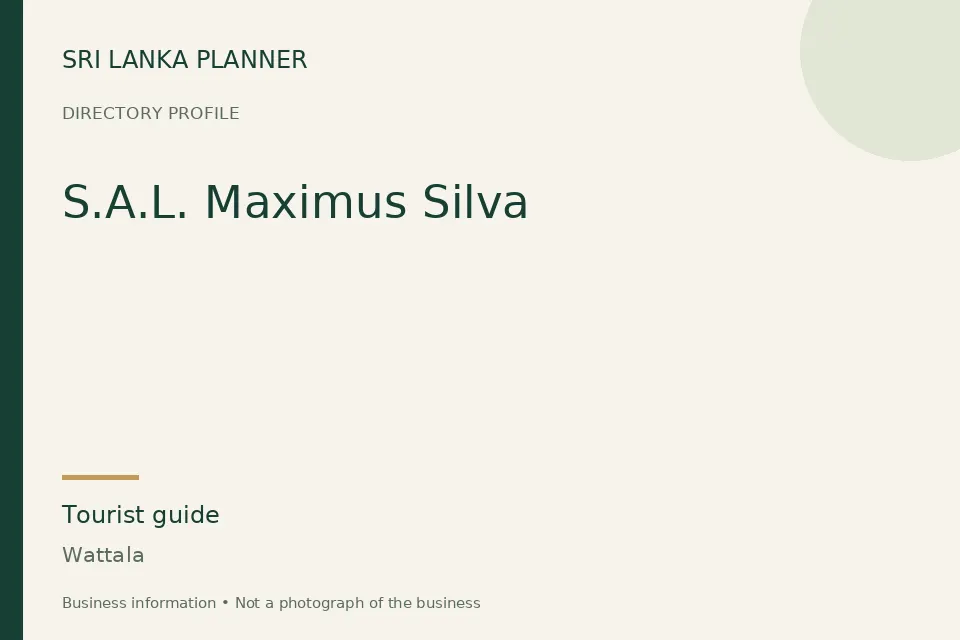 Directory cover for S.A.L. Maximus Silva in Wattala, Sri Lanka
