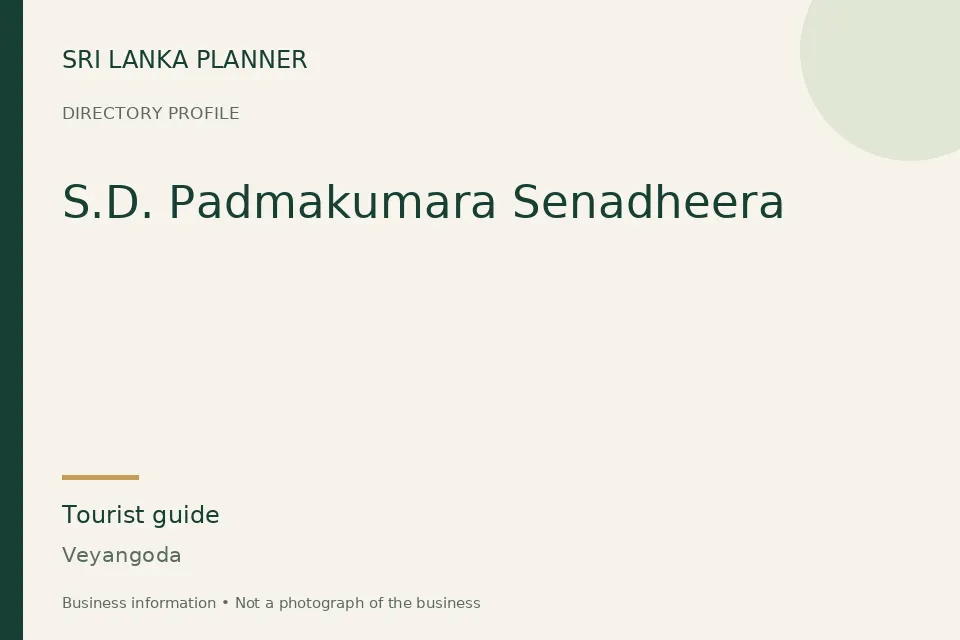 Directory cover for S.D. Padmakumara Senadheera in Veyangoda, Sri Lanka