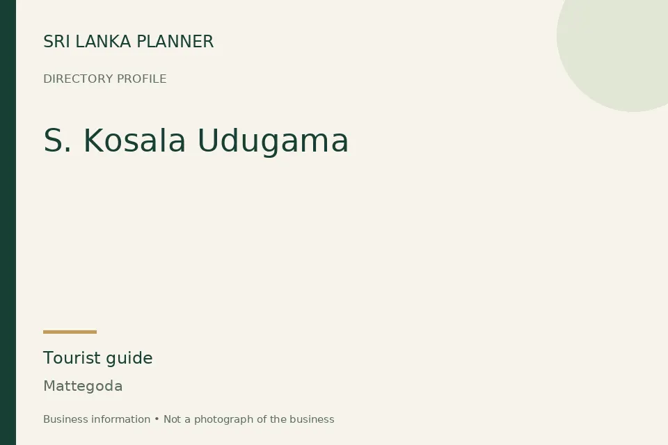 Directory cover for S. Kosala Udugama in Mattegoda, Sri Lanka