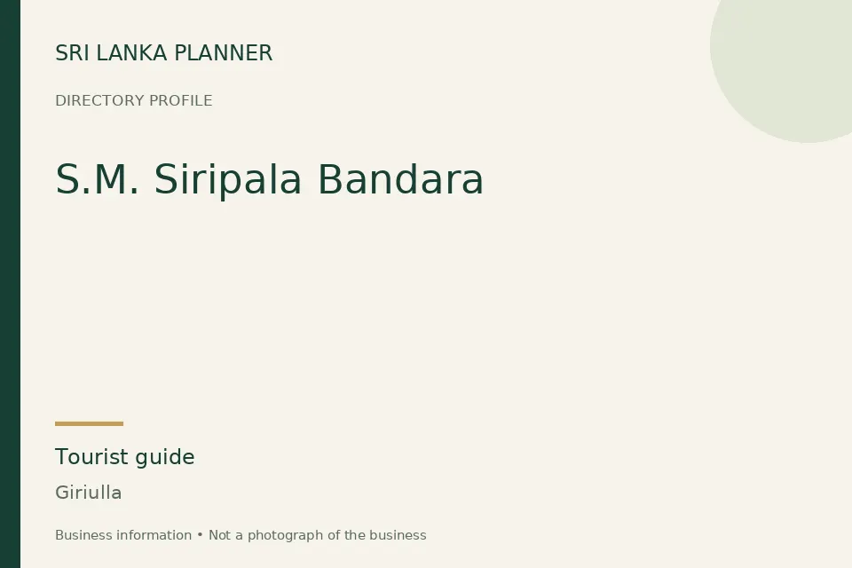 Directory cover for S.M. Siripala Bandara in Giriulla, Sri Lanka