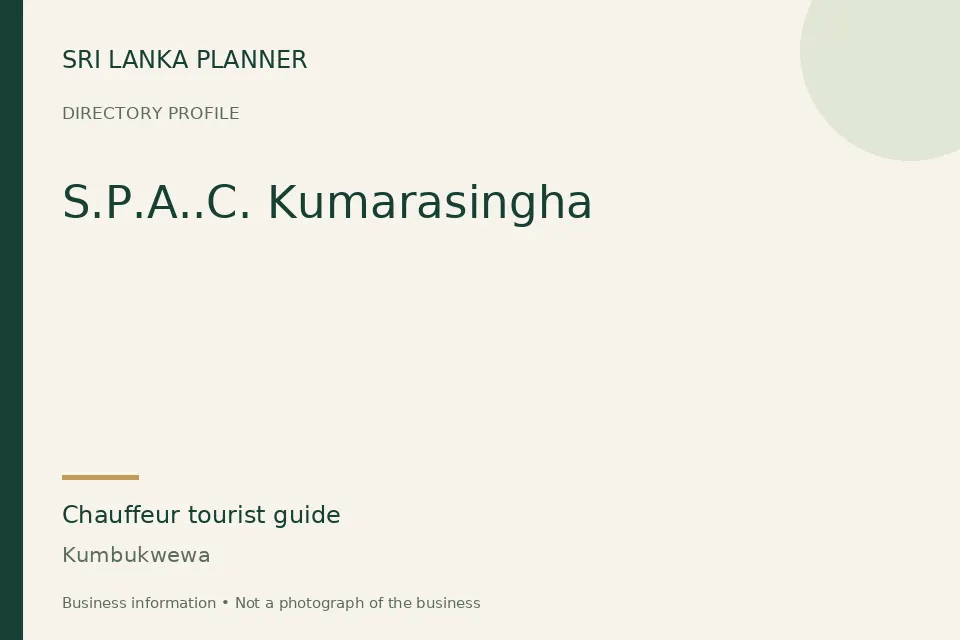 Directory cover for S.P.A..C. Kumarasingha in Kumbukwewa, Sri Lanka