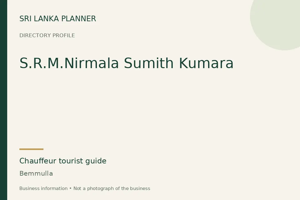 Directory cover for S.R.M.Nirmala Sumith Kumara in Bemmulla, Sri Lanka