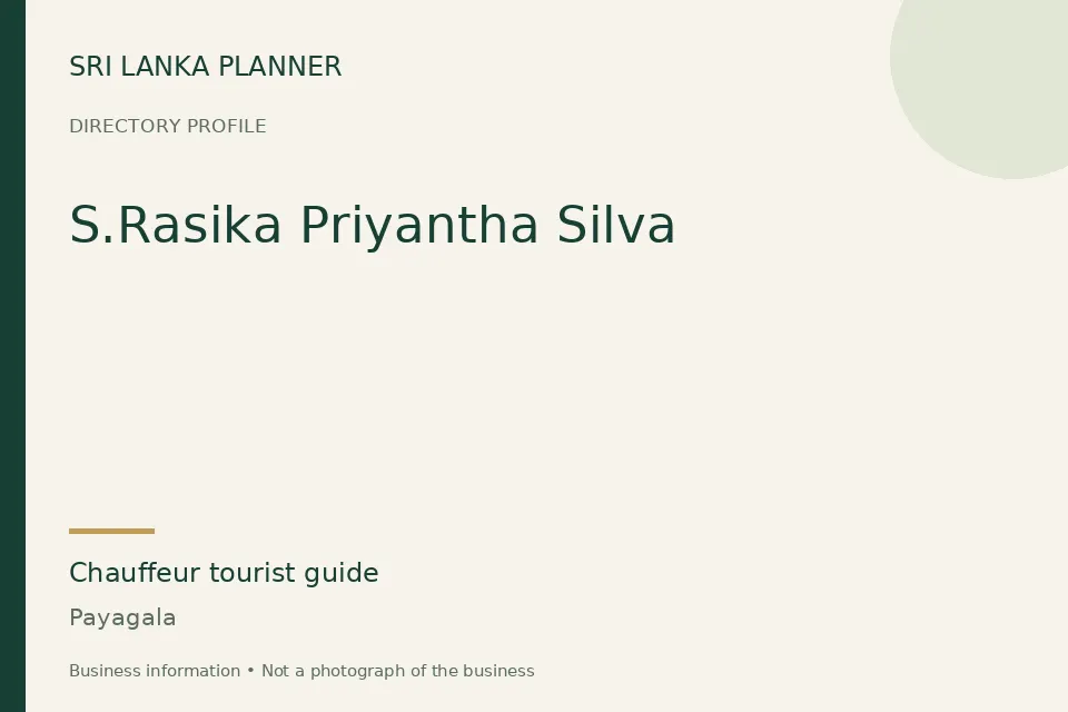 Directory cover for S.Rasika Priyantha Silva in Payagala, Sri Lanka