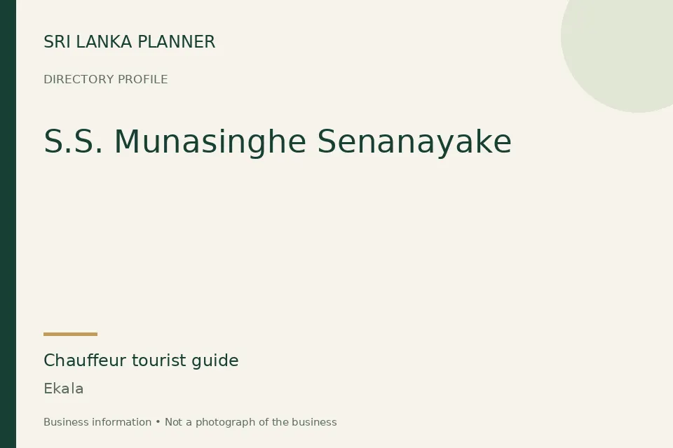 Directory cover for S.S. Munasinghe Senanayake in Ekala, Sri Lanka