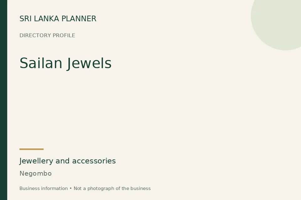 Directory cover for Sailan Jewels in Negombo, Sri Lanka