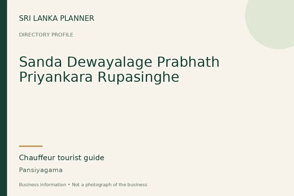 Directory cover for Sanda Dewayalage Prabhath Priyankara Rupasinghe in Pansiyagama, Sri Lanka