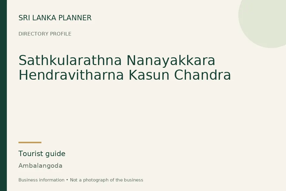 Directory cover for Sathkularathna Nanayakkara Hendravitharna Kasun Chandra in Ambalangoda, Sri Lanka