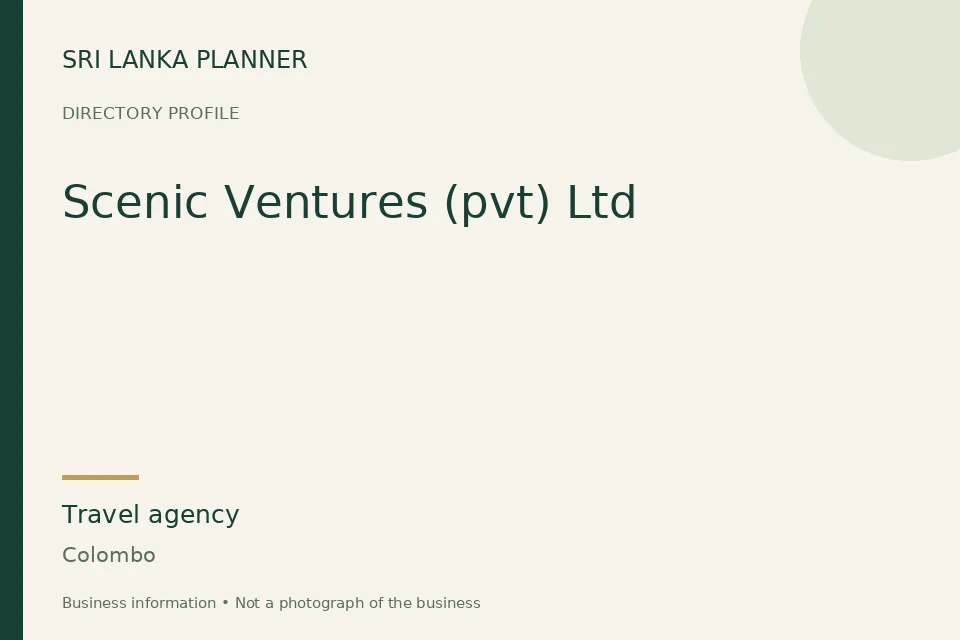 Directory cover for Scenic Ventures (pvt) Ltd in Colombo, Sri Lanka