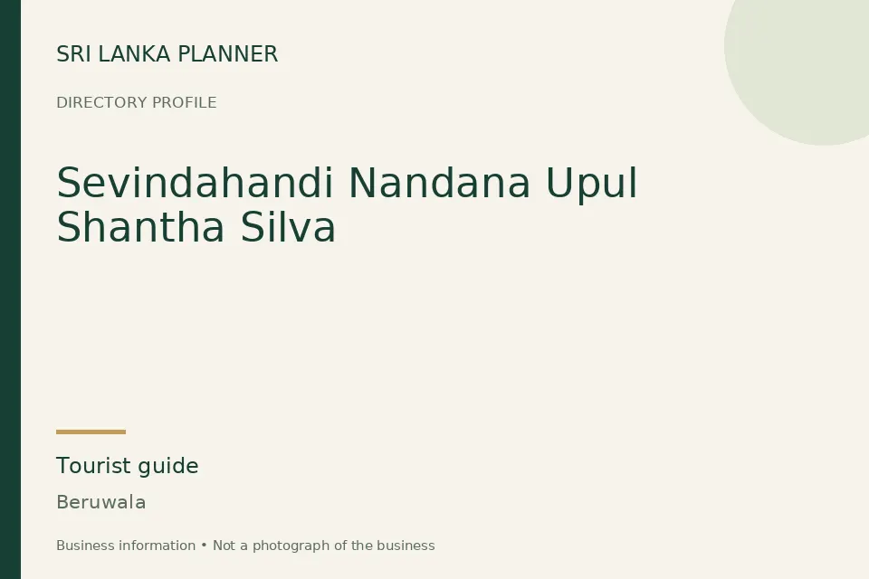 Directory cover for Sevindahandi Nandana Upul Shantha Silva in Beruwala, Sri Lanka