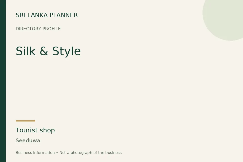 Directory cover for Silk & Style in Seeduwa, Sri Lanka