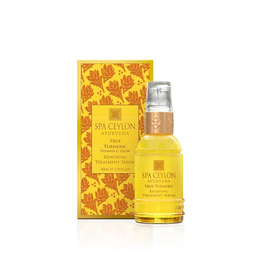 Spa Ceylon True Turmeric serum bottle and yellow product box
