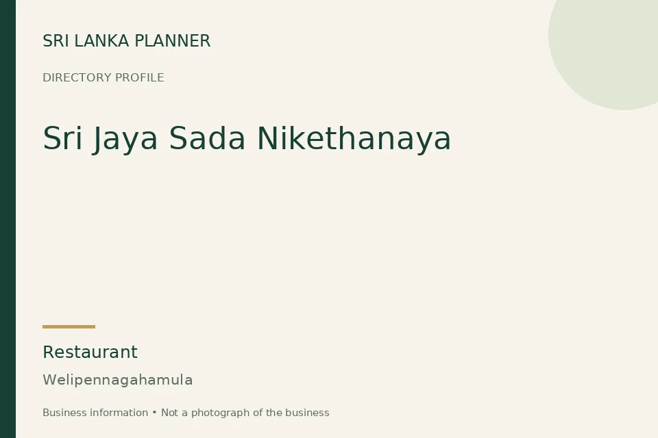 Directory cover for Sri Jaya Sada Nikethanaya in Welipennagahamula, Sri Lanka