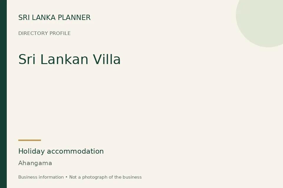 Directory cover for Sri Lankan Villa in Ahangama, Sri Lanka