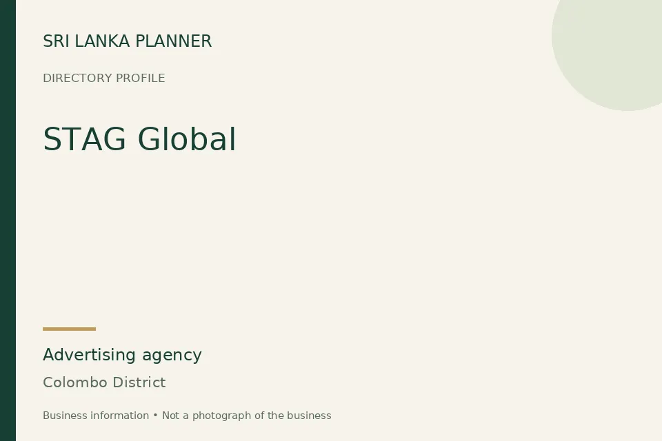 Directory cover for STAG Global in Colombo District, Sri Lanka