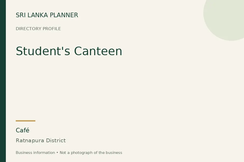 Directory cover for Student's Canteen in Ratnapura District, Sri Lanka