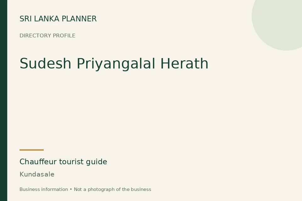 Directory cover for Sudesh Priyangalal Herath in Kundasale, Sri Lanka