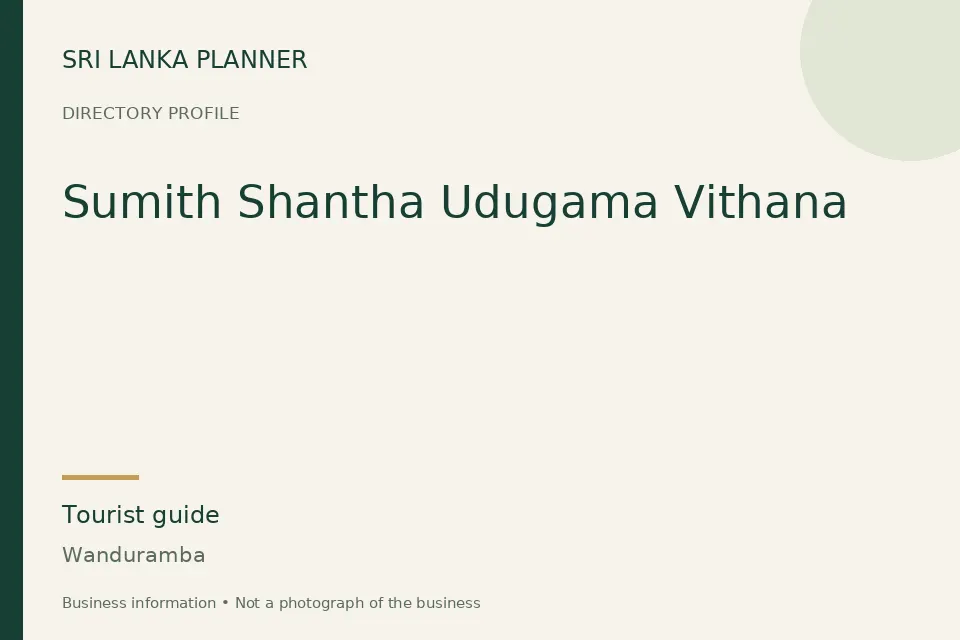 Directory cover for Sumith Shantha Udugama Vithana in Wanduramba, Sri Lanka