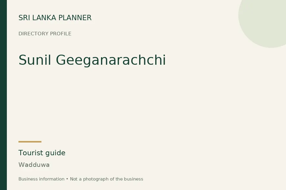 Directory cover for Sunil Geeganarachchi in Wadduwa, Sri Lanka
