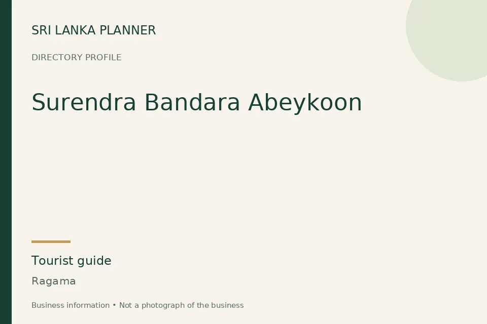 Directory cover for Surendra Bandara Abeykoon in Ragama, Sri Lanka