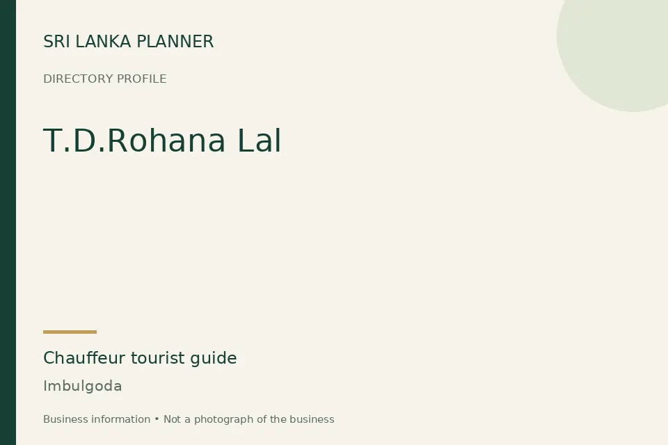 Directory cover for T.D.Rohana Lal in Imbulgoda, Sri Lanka